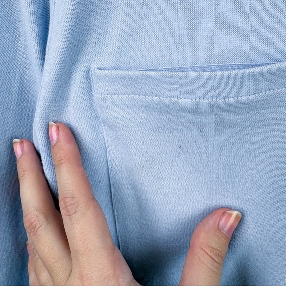 Lululemon Soft Knit Overshirt Light Blue Linen Snap Button Down Mens Medium - Picture 3 of 7